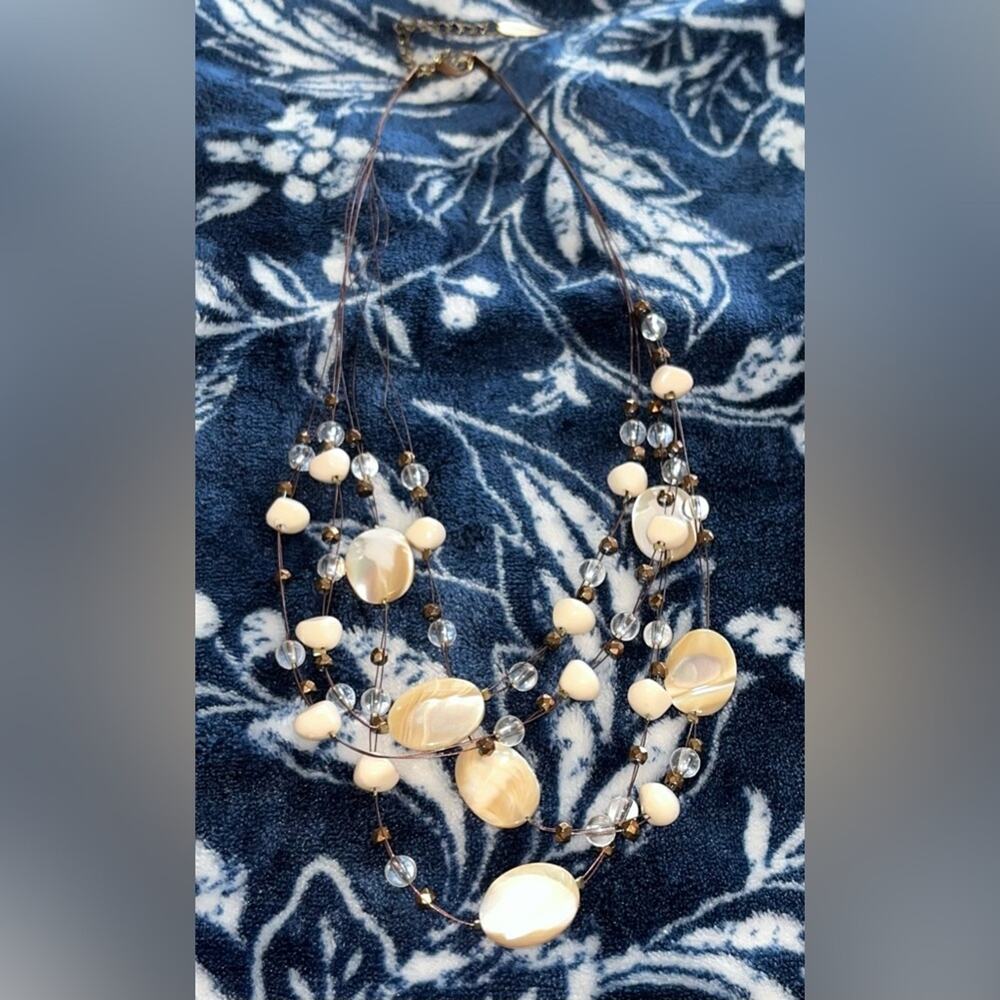 Coldwater Creek 4 Strand Pearls & Bead Necklace